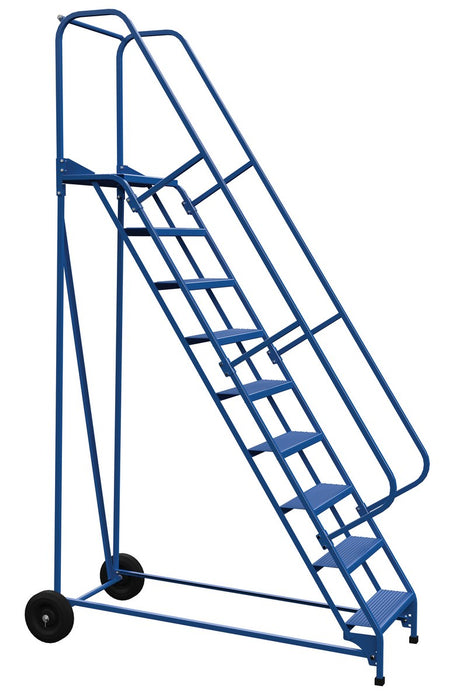 Vestil LAD-RAF-9-24-P Steel Roll-A-Fold Ladder 58 Degree 9 Perforated 23-9/16 in. Step Width 350 lb. Capacity Blue