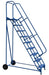 Vestil LAD-RAF-9-24-P Steel Roll-A-Fold Ladder 58 Degree 9 Perforated 23-9/16 in. Step Width 350 lb. Capacity Blue