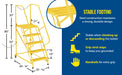 Vestil LAD-STAL-5-G-YL steel semi-trailer access ladder feature overview 1