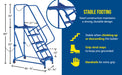 Vestil LAD-STAL-5-G steel semi-trailer access ladder feature overview 1