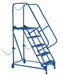 Vestil LAD-STAL-5-G Steel Semi-Trailer Access Ladder 58 Degree 5 Grip Strut 24 in. Step Width 350 lb. Capacity Blue