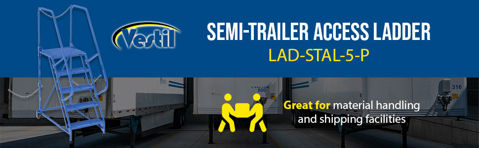 Vestil LAD-STAL-5-P steel semi-trailer access ladder feature overview 2