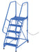 Vestil LAD-STAL-5-P Steel Semi-Trailer Access Ladder 58 Degree 5 Perforated 24 in. Step Width 350 lb. Capacity Blue