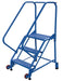 Vestil LAD-TRN-50-3-P Steel Tip N Roll Ladder 50 Degree 3 Perforated 24 in. Step Width 350 lb. Capacity Blue