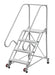 Vestil LAD-TRN-50-4-FDA Steel Tip N Roll FDA Ladder 50 Degree 4 Grip Strut 24 in. Step Width 350 lb. Capacity White
