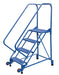 Vestil LAD-TRN-50-4-G Steel Tip N Roll Ladder 50 Degree 4 Grip Strut 24 in. Step Width 350 lb. Capacity Blue