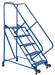 Vestil LAD-TRN-50-5-P Steel Tip N Roll Ladder 50 Degree 5 Perforated 24 in. Step Width 350 lb. Capacity Blue