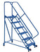 Vestil LAD-TRN-50-6-G Steel Tip N Roll Ladder 50 Degree 6 Grip Strut 24 in. Step Width 350 lb. Capacity Blue