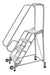 Vestil LAD-TRN-60-4-FDA Steel Tip N Roll FDA Ladder 58 Degree 4 Perforated 24 in. Step Width 350 lb. Capacity White