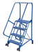 Vestil LAD-TRN-60-4-G Steel Tip N Roll Ladder 58 Degree 4 Grip Strut 24 in. Step Width 350 lb. Capacity Blue