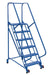 Vestil LAD-TRN-60-6-G Steel Tip N Roll Ladder 58 Degree 6 Grip Strut 24 in. Step Width 350 lb. Capacity Blue