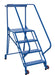 Vestil LAD-TRS-50-4-P Steel Tip-N-Roll Ladder 50 Degree 4 Straddle Perforated 24 in. Step Width 50 Degree 350 lb. Capacity Bl