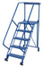 Vestil LAD-TRS-50-5-G Steel Tip-N-Roll Ladder 50 Degree 5 Straddle Grip Strut 24 in. Step Width 50 Degree 350 lb. Capacity Bl