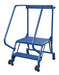 Vestil LAD-TRS-60-2-P Steel Tip-N-Roll Ladder 58 Degree 2 Straddle Perforated 24 in. Step Width 350 lb. Capacity Blue