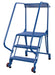 Vestil LAD-TRS-60-3-G Steel Tip-N-Roll Ladder 58 Degree 3 Straddle Grip Strut 24 in. Step Width 350 lb. Capacity Blue