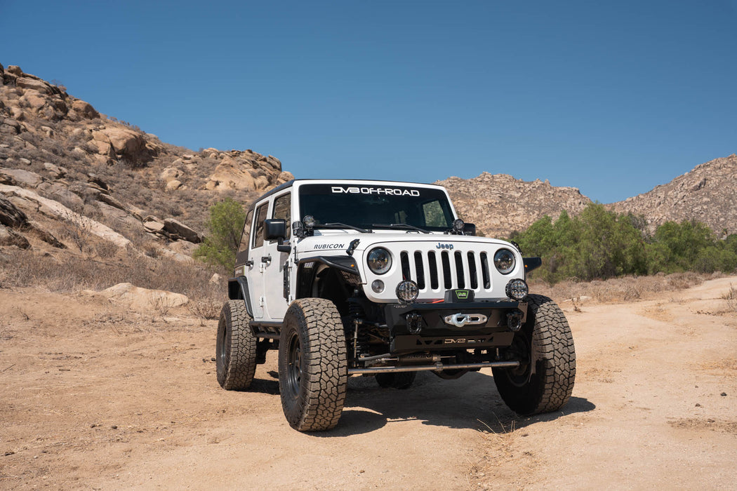 DV8 Offroad 2007-2018 Jeep Wrangler JK Dual Pod Light Mounts – installed on vehicle, image 6 of 13