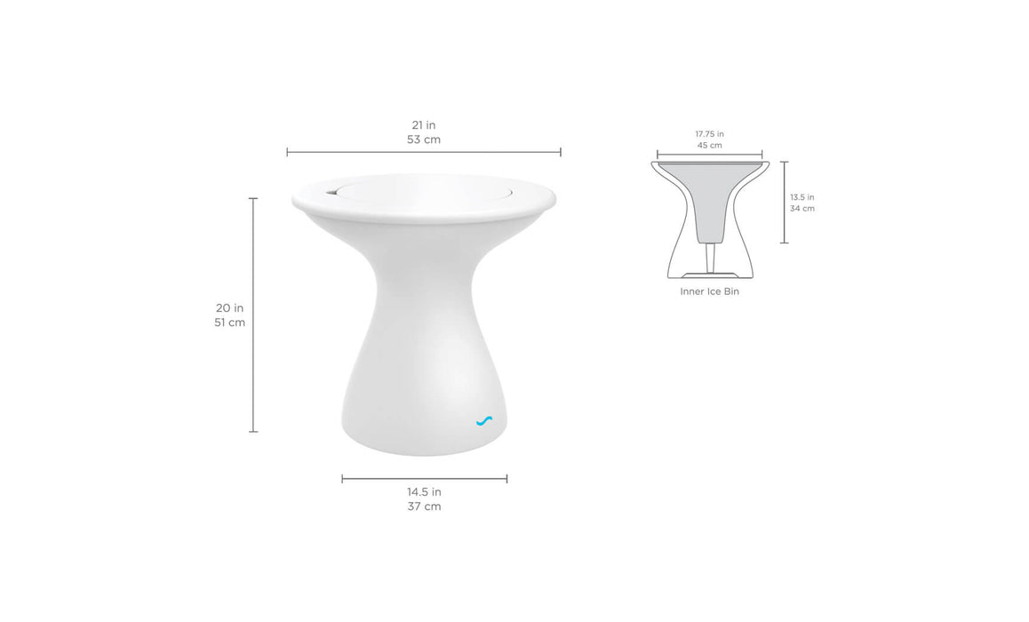Ledge Lounger Autograph Tall Ice Bin Side Table — view 11