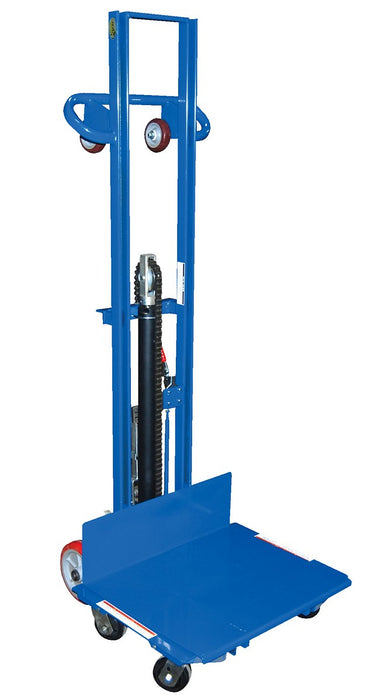 Vestil LLH-242056-4SFL steel lite load lift with foot pump, swivel casters - view 2
