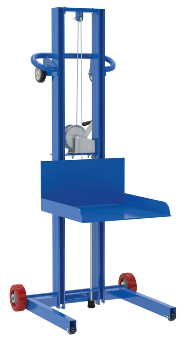 Vestil LLPW-500-FWFL Steel Low Profile Lite Load Lift With Winch, Fixed Wheels and Manual Floor Lock 20 in. x 20 in. Platform