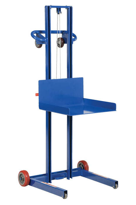 Vestil LLPW-500-FW Steel Low Profile Lite Load Lift With Winch and Fixed Wheels 20 in. x 20 in. Platform 400 lb. Capacity Blu