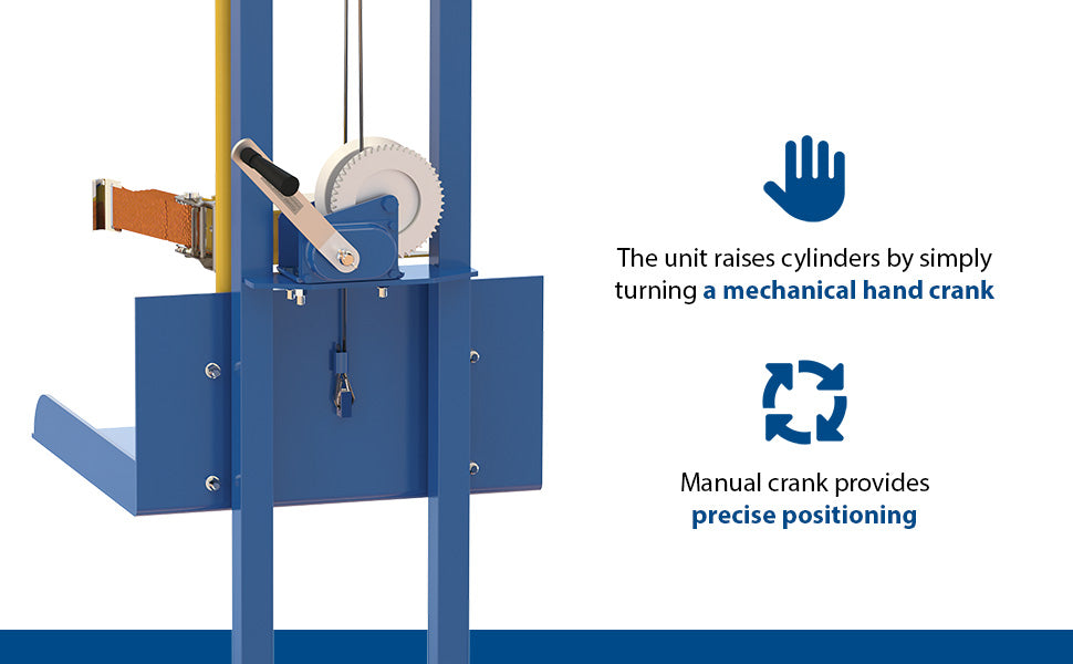 Vestil LLPW-CL-1560 steel gas cylinder lifter feature overview 3