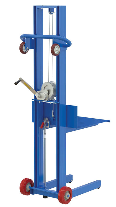 Vestil LLW-202058-FWFL Steel Lite Load Lift With Winch, Fixed Wheels and Manual Floor Lock 20 in. x 20 in. Platform 400 lb. C