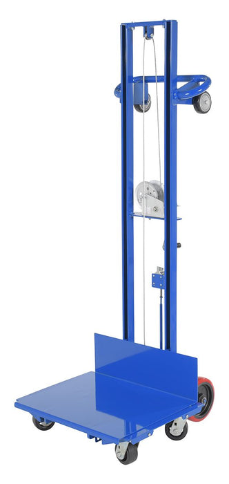 Vestil LLW-242060-4SFL Steel Lite Load Lift With Winch, Swivel Casters and Manual Floor Lock 24 in. x 20 in. Platform 400 lb.