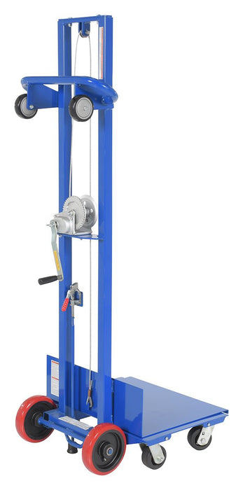 Vestil LLW-242060-4SFL steel lite load lift with winch, swivel casters and - view 3