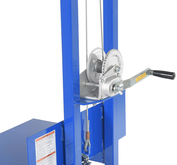 Vestil LLW-242060-4SFL steel lite load lift with winch, swivel casters and - view 6