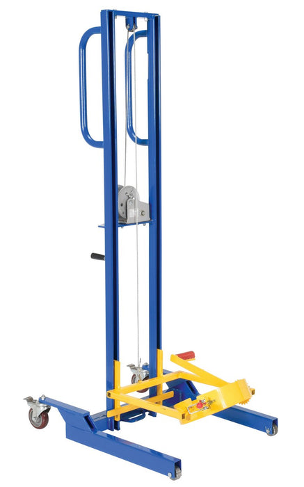 Vestil LLW-PAILD-100 Steel Variable Height Pail Dispenser 125 lb. Capacity Blue and Yellow