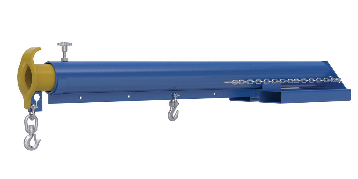 Vestil LM-EBT-4-11 Steel Economy Telescoping Lift Boom 11 in. Fork Pocket Center 4,000 lb. Capacity Blue and Yellow