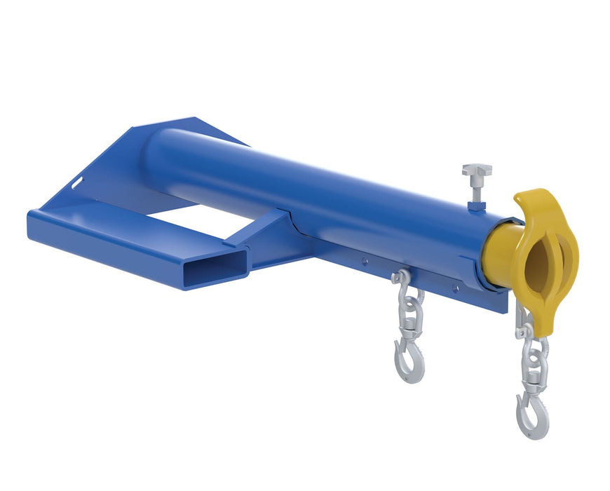 Vestil LMS-EBT-46-6 Steel Shorty Telescoping Lift Boom 24 in. Fork Pocket Center 6,000 lb. Capacity Blue