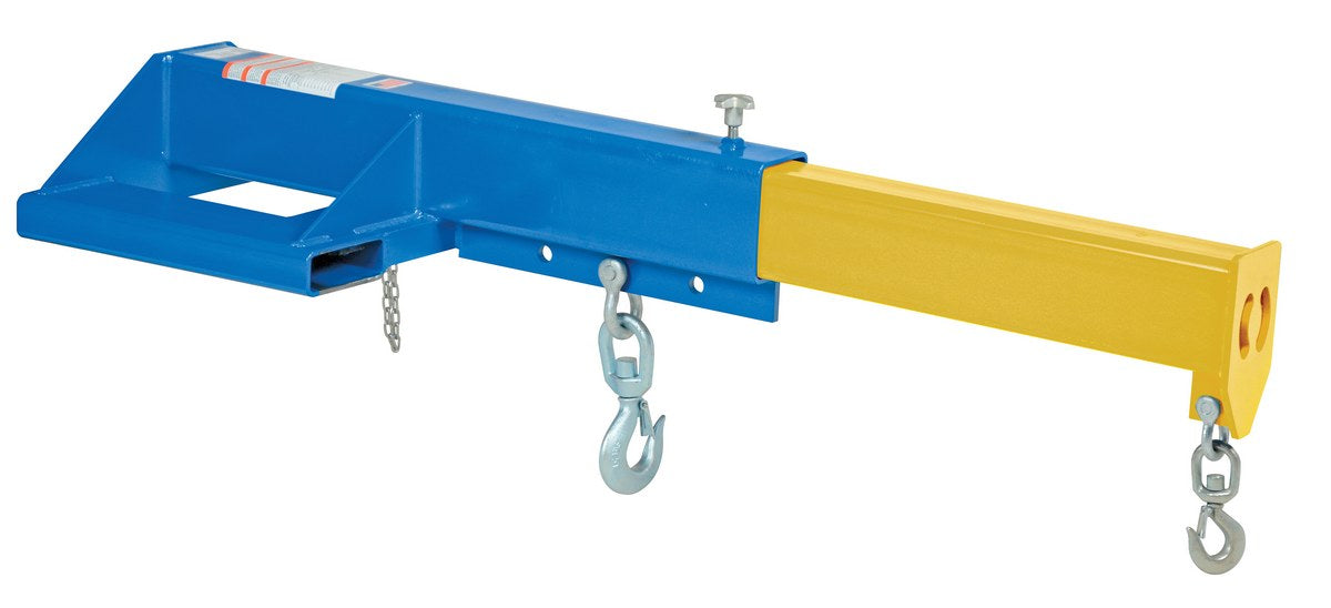 Vestil LMS-EBT-46-8 Steel Shorty Telescoping Lift Boom 24 in. Fork Pocket Center 8,000 lb. Capacity Blue