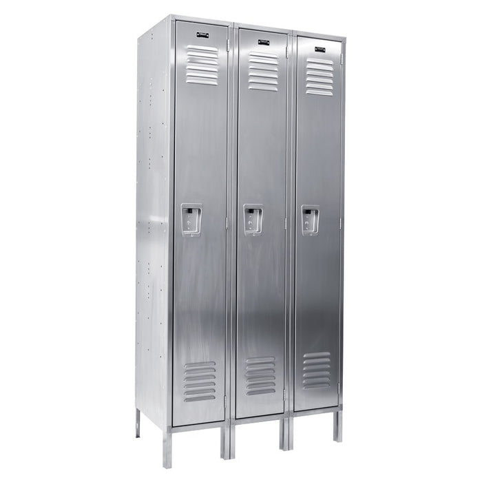 Vestil LOCK-3618-SSS3 Stainless Steel Lockers 3 Columns with 1 Row 36 in. x 18 in. x 78 in. Silver