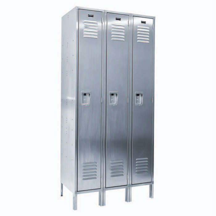 Vestil LOCK-5418-SSS3 Stainless Steel Lockers 3 Columns with 1 Row 54 in. x 18 in. x 78 in. Silver
