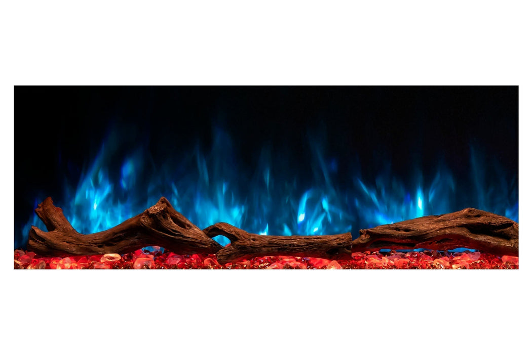 Modern Flames Landscape Pro 70'' Studio Suite Wall Mount Mantel Package | Weathered Walnut Modern Flames