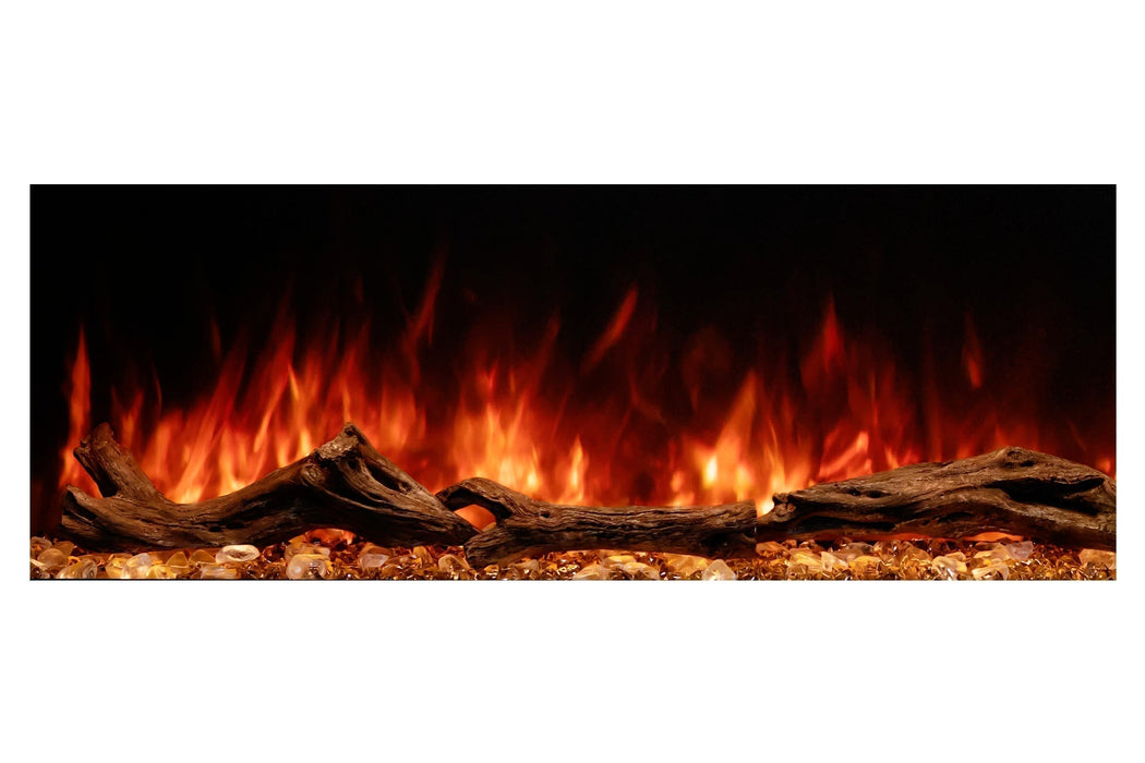 Modern Flames Landscape Pro 70'' Studio Suite Wall Mount Mantel Package | Weathered Walnut Modern Flames