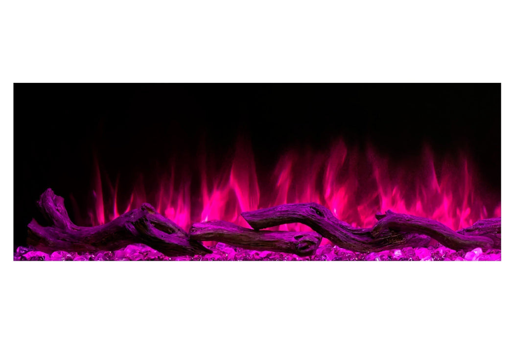 Modern Flames Landscape Pro 82'' Studio Suite Wall Mount Mantel Package | Weathered Walnut Modern Flames