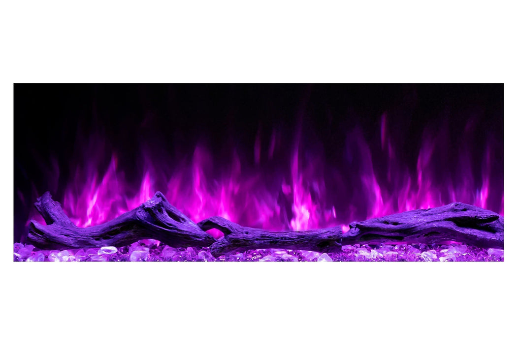 Modern Flames Landscape Pro 70'' Studio Suite Wall Mount Mantel Package | Weathered Walnut Modern Flames