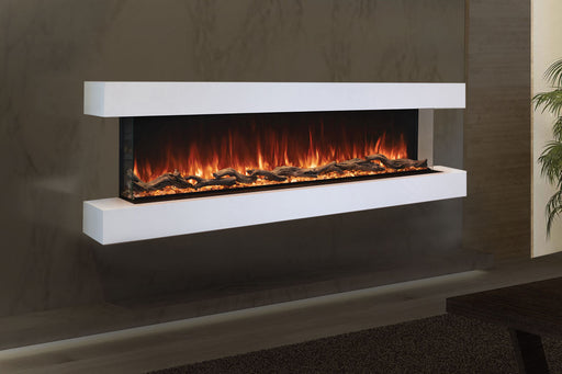 Modern Flames Landscape Pro 94'' Electric Fireplace Wall Mount Studio Suite | White Ready to Paint Modern Flames