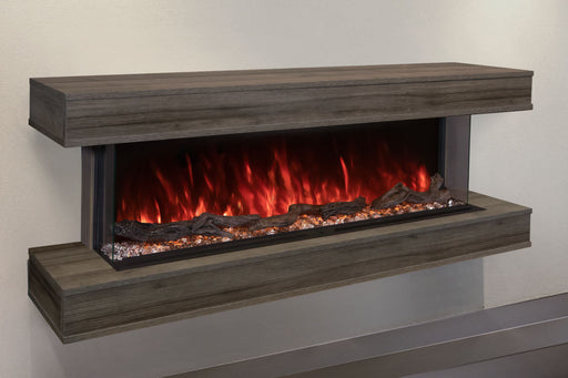 Modern Flames Landscape Pro 70'' Studio Suite Wall Mount Mantel Package | Driftwood Grey Modern Flames