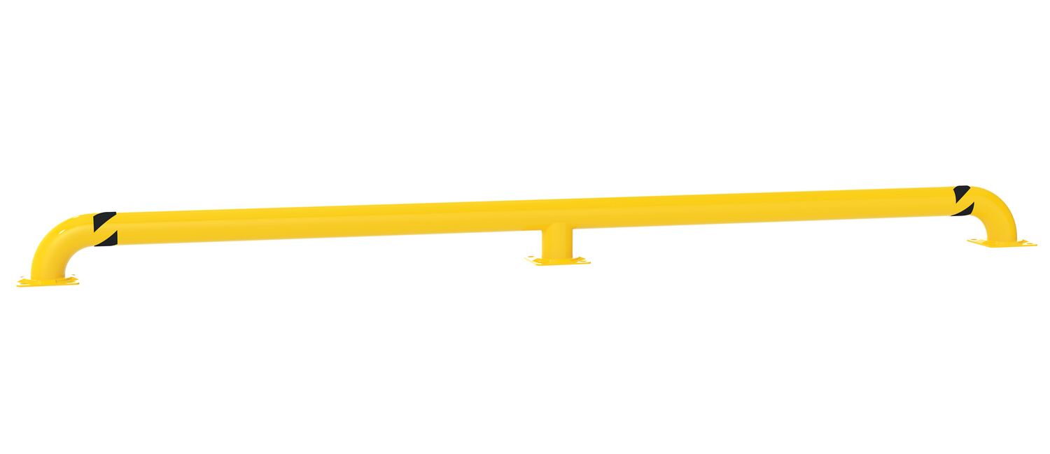 Vestil LPRO-144-9-4 Steel Low Profile Rack Guard Bollard 144 in. Length Yellow