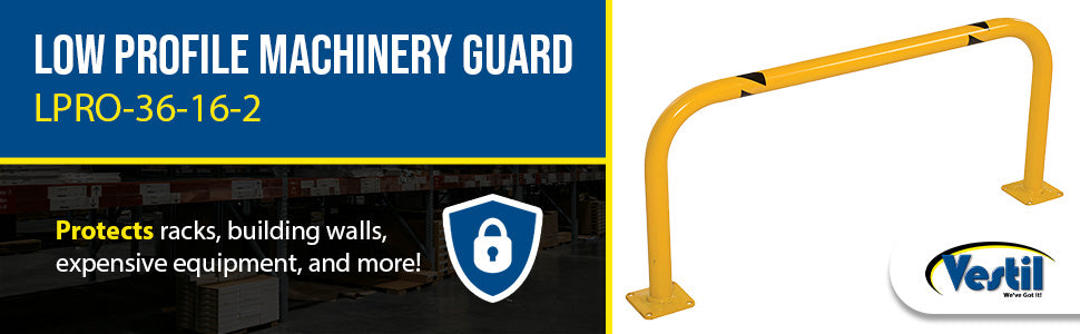 Vestil LPRO-36-16-2 steel low profile rack guard bollard feature overview 2