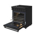 Thor Kitchen 30-Inch Black Gas Range (LRG3001UB) – front right side open with broil pan