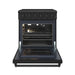Thor Kitchen 30-Inch Black Gas Range (LRG3001UB) – front side open