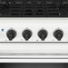 Thor Kitchen 30-Inch White Gas Range (LRG3001UW) – close-up knobs