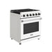 Thor Kitchen 30-Inch White Gas Range (LRG3001UW) – front left side closed