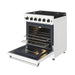 Thor Kitchen 30-Inch White Gas Range (LRG3001UW) – front right side open