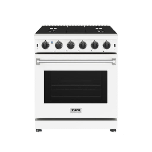 Thor Kitchen 30-Inch White Gas Range (LRG3001UW) – front side closed