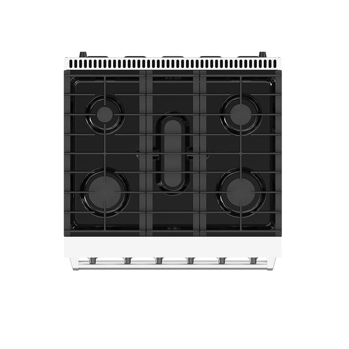 Thor Kitchen 30-Inch White Gas Range (LRG3001UW) – top